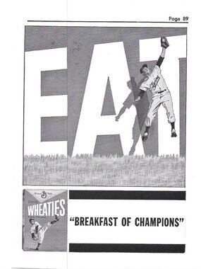 Vintage Wheaties Breakfast Of Champions Print Ad Baseball Outfield 1966
